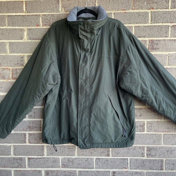 LL Bean 2 in 1 Full Zip Jacket Coat w/ Zip Fleece Liner Mens Green Sz  XL - Picture 1 of 7